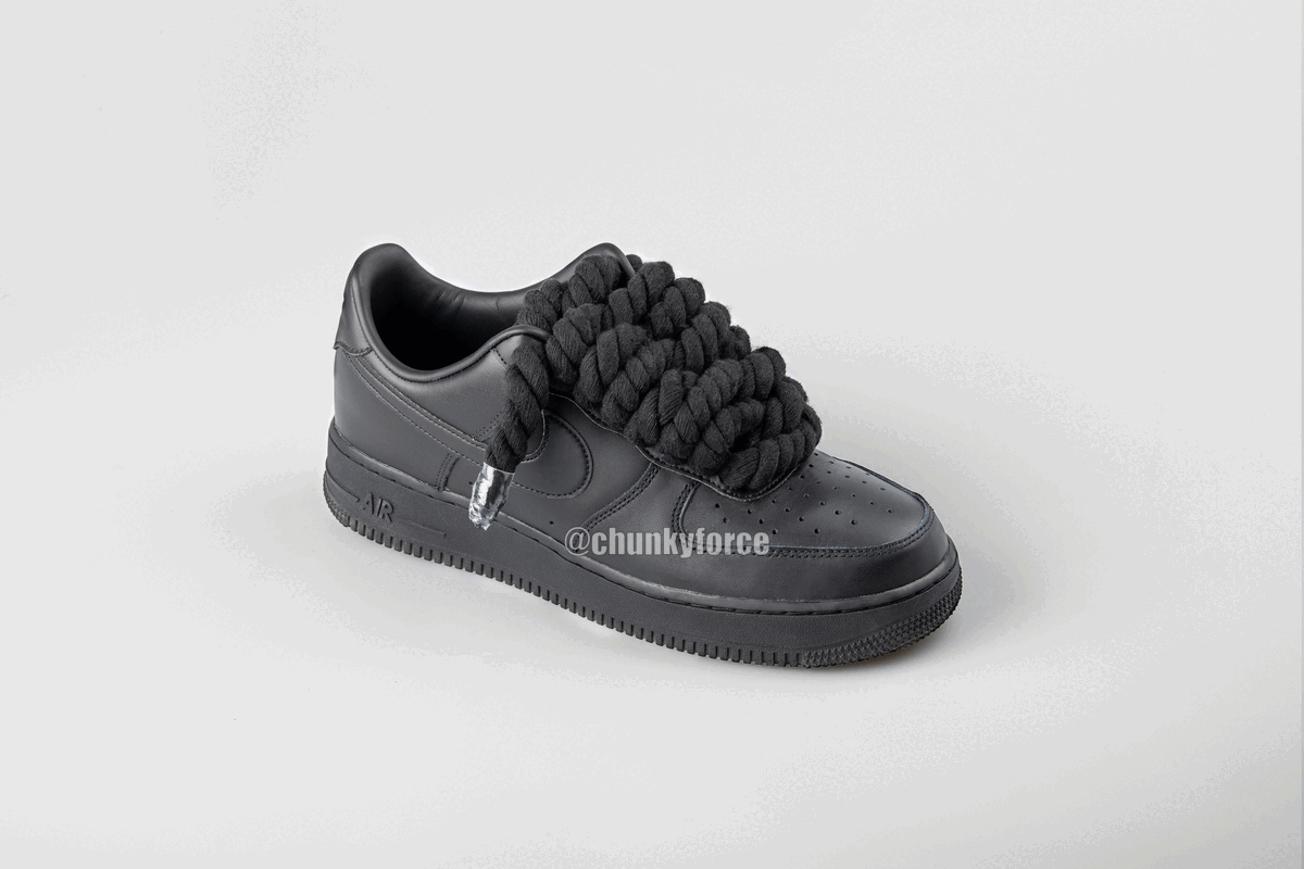 Custom Nike Air Force 1 Shoes Black Rope Laces