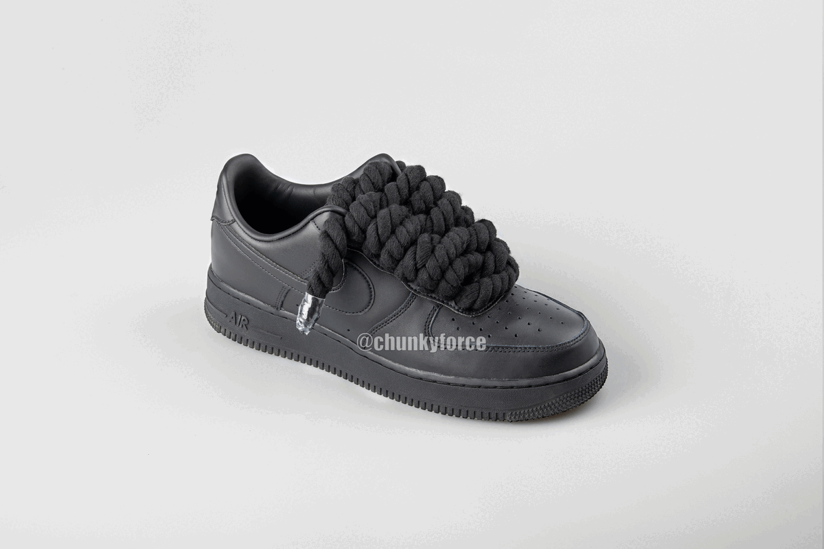 NIKE AIRFORCE 1 CHUNKY LACES WHITE BLACK – Drip Or Drown