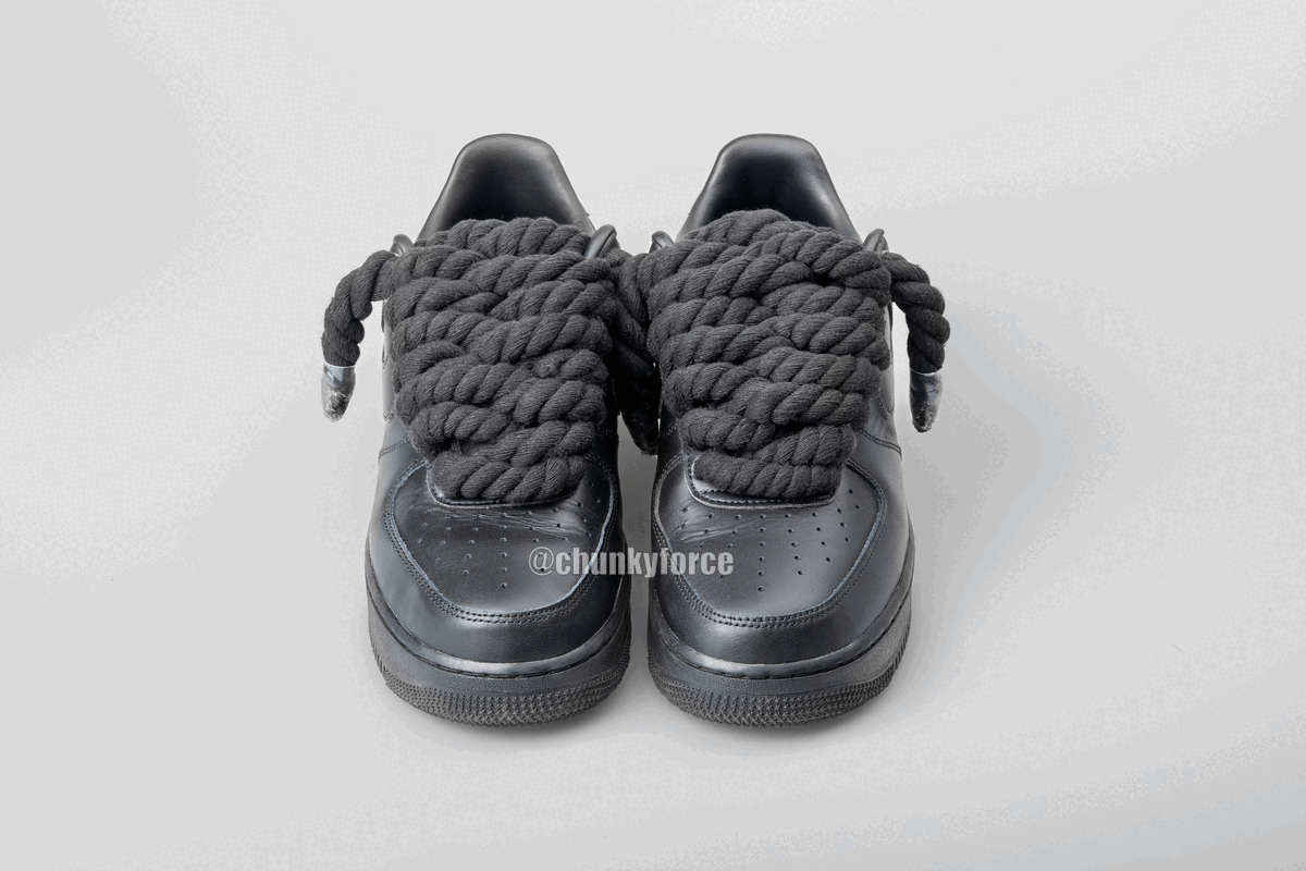 Black rope laces - AF1 Black – CHUNKY FORCE INT