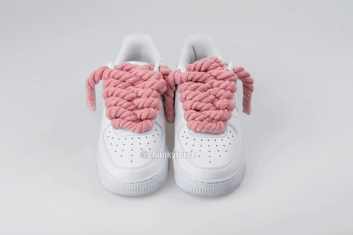 Pink rope laces - AF1 White