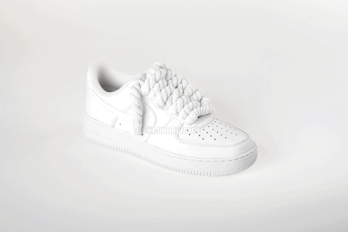 Black Air Forces White Laces, Air Force 1 White Shoelaces