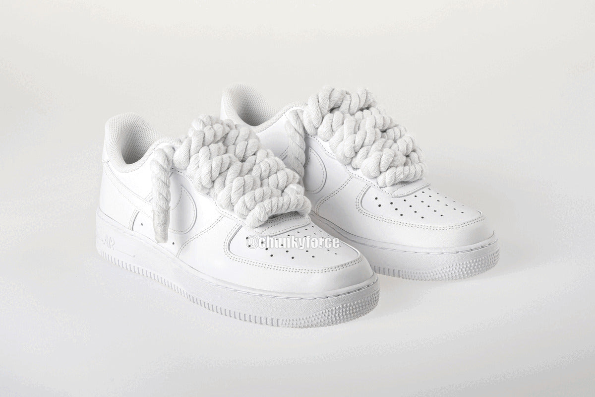 Nike Air Force 1 Low With Black Rope Laces White UNISEX Custom Shoes All  Sizes 